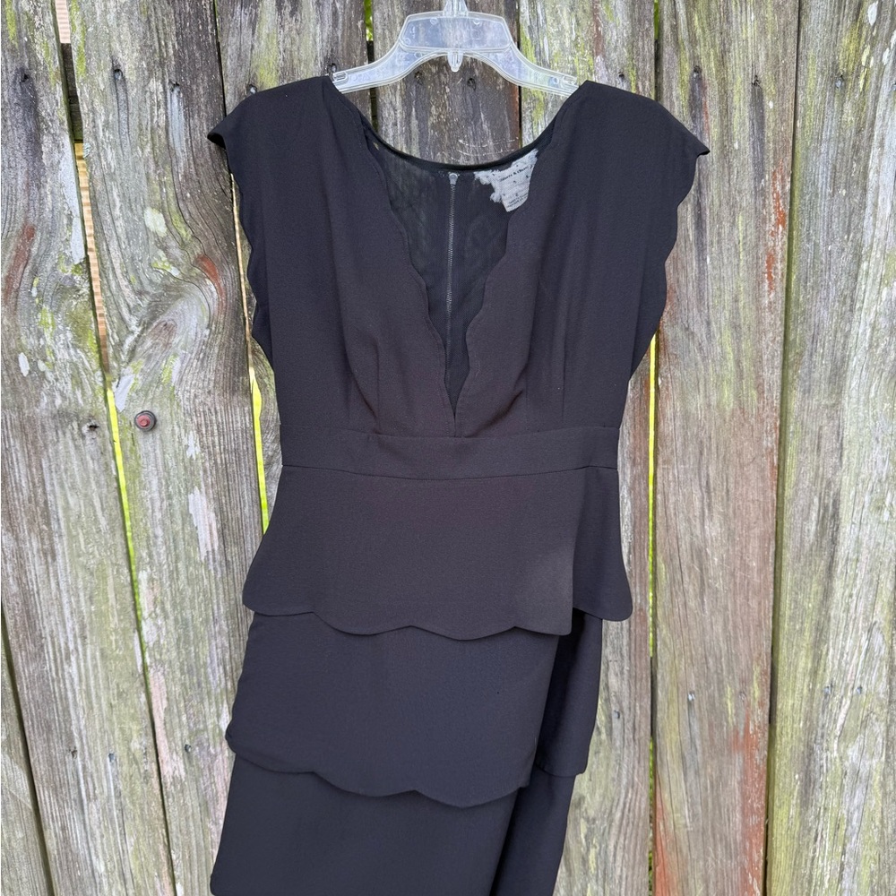 Black Tiered Ruffled Asymmetrical Dress